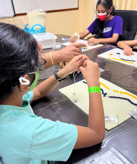 Kids Making Bracelets